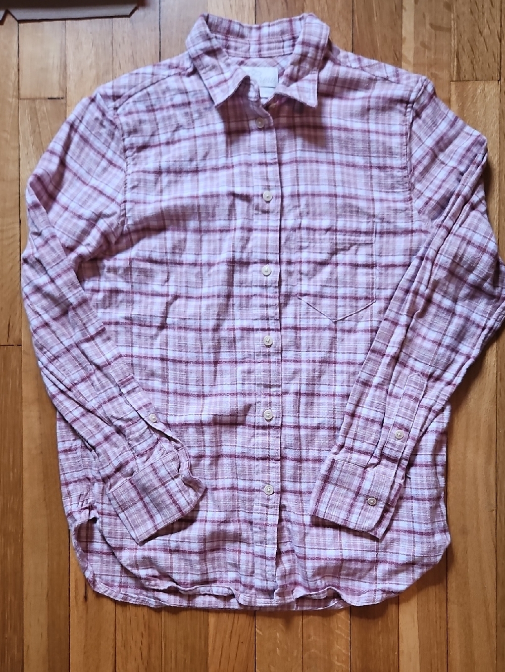 J. Crew Pink Plaid Button-Down Women's Shirt